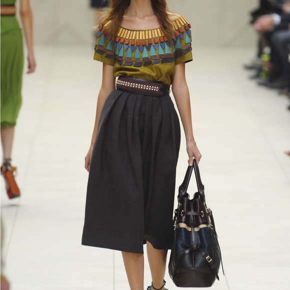 SOLD! Burberry Prorsum raffia whipstitch runway rare bag🖤 - Picture 10 of 17